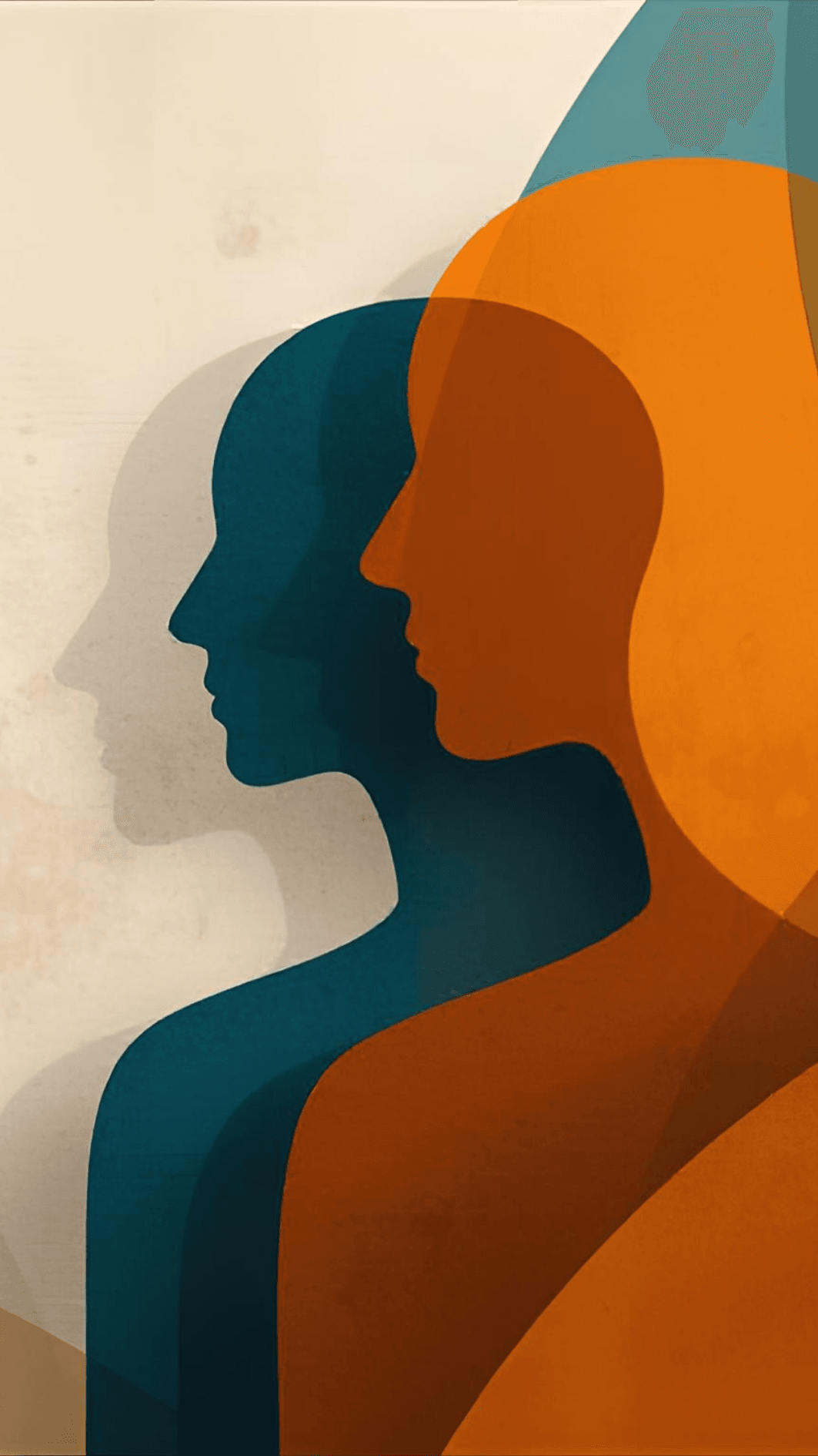 abstract silhouettes in warm hues